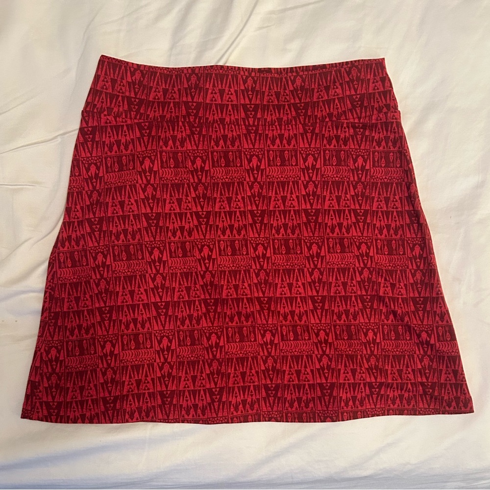 Patagonia Red Geometric Mini Skirt
